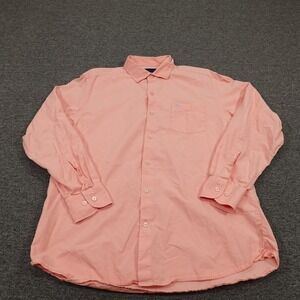 Tommy Bahama Shirt Mens Large Pink Silk Blend Button Down Sleeve Marlin Logo